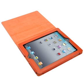 BuySKU63233 Lichee Pattern PU Leather Protective Case Cover with Stand for The new iPad (Orange)