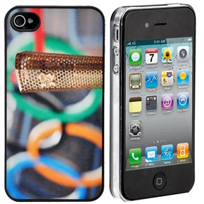 London's 2012 Olympic Torch Pattern Style Hard Protective Back Case Cover for iPhone 4 /iPhone 4S