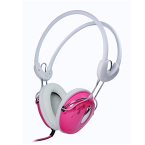 Lovely Lotus Innovative PC Headphone Headset Microphone (White and Red)