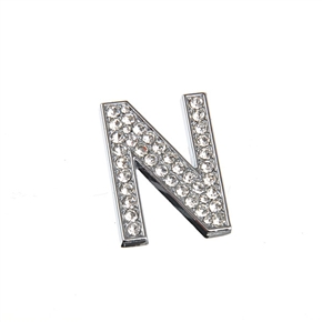 BuySKU59375 Luxury Metal Rhinestone Car Sticker Appearance with Letter N