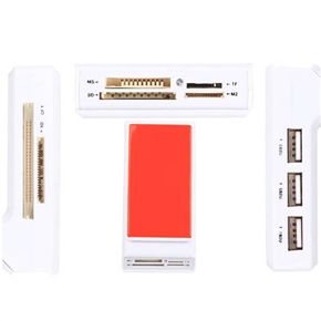  Multifunctional Card Reader Writer with High Speed USB 2.0 Port Hub in Flip Phone Shape