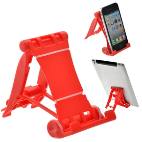 BuySKU64089 Multifunctional Folding Anti-skid Cellphone Holder with Adjustable Back Angle for iPhone iPad (Red)