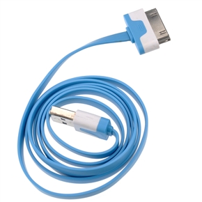 BuySKU67761 Portable 1M Flat Noodle Style USB Sync Data & Charging Cable for iPad /iPhone /iPod (Blue)