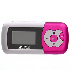 Rechargeable 1.2 Inch Screen 2G Mini MP3 Player with Earphone & 4G Expansion Memory (White & Purple)