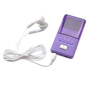 Rechargeable 1.8 Inch Screen 2G Mini MP3 Player with Earphone (Purple)