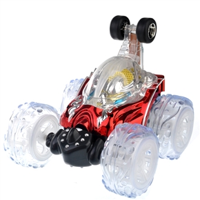  Rechargeable Remote Control Stunting Car Toy with Music and Bright Light (Red)