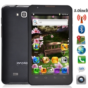 S5 Android 2.3 MTK6573 600MHz Dual-SIM Quad Band 5.0-inch Capacitive Screen 3G Smart Phone with WiFi GPS Dual-camera 