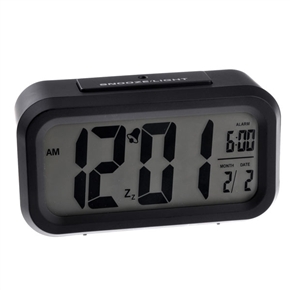 BuySKU62174 Smart Alarm Snooze Clock with LCD Screen Displaying (Black)