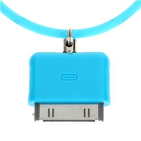 Stylish 40CM Dock Connected Silicone Neck Strap for iPod /iPhone (Blue)