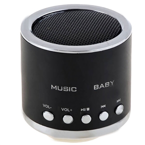 BuySKU66978 Super Mini Multi-functional Audio Speaker with TF/USB Slots & Line-in Port (Black)