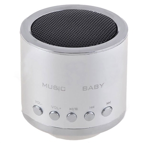 BuySKU66980 Super Mini Multi-functional Audio Speaker with TF/USB Slots & Line-in Port (Silver)