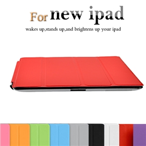 BuySKU67960 Ultra Slim Magnetic Smart PU Cover with Auto Sleep & Wake-up Function for The new iPad (Red)