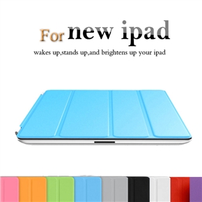 BuySKU64271 Ultra-thin Magnetic Smart PU Protective Case Cover with Sleep/Wake-up Function & Stand for iPad 2 /The new iPad (Blue)