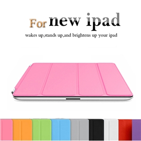 BuySKU67959 Ultra-thin Magnetic Smart PU Protective Case Cover with Sleep/Wake-up Function & Stand for iPad 2 /The new iPad (Pink)