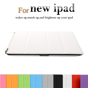 BuySKU64163 Ultra-thin Magnetic Smart PU Protective Case Cover with Sleep/Wake-up Function & Stand for iPad 2 /The new iPad (White)