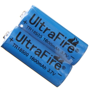 UltraFire TR18500 3.7V 1600mAh Rechargeable Li-ion Battery (2 pcs/set)