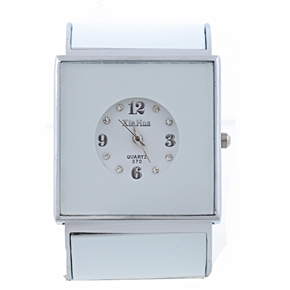 BuySKU58151 XinHua QUARTZ-370 Woman Wide Watch Bracelet Quartz Watch Wrist Watch (White)