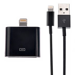 BuySKU70098 2-in-1 3M 8-pin USB Data Charging Cable & 30-pin Female to 8-pin Male Adapter Kit for iPhone 5 /iPad mini (Black)