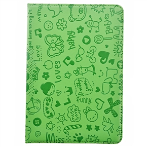 BuySKU70663 Magic Girl Style 360-degree Rotating Stand Design PU Protective Case Cover for iPad mini (Green)