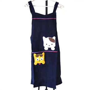 BuySKU71631 Fashion Sleeveless Shoulder-strap Style Cotton Apron Kitchen Working Apron (Random Color & Pattern)