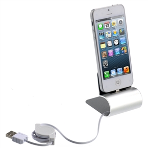 BuySKU71426 Portable Aluminum Alloy 8-pin Charging Stand Dock for iPhone 5 /iPad mini /iPad 4 /iPod touch 5 /iPod nano 7 (Silver)