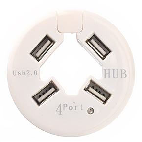 BuySKU71031 Round-shaped High-speed USB 2.0 4-port Hub for PC Laptop Notebook Computer (White)