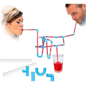 BuySKU72140 DIY Combinable Straws Multi-directional Straws and Connectors (Green)