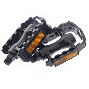 BuySKU72749 Durable Aluminum Alloy Anti-skid Bicycle Bike Pedals with Reflectors (Black & Yellow)