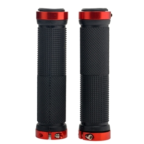 BuySKU72750 Durable Anti-skid Bicycle Bike Lock-on Handlebar Grips (Black & Red)