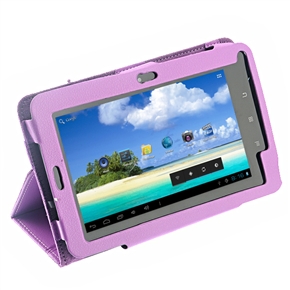 BuySKU72620 Durable PU Protective Case Cover with Stand & Elastic Strap for Allwinner A10 7-inch Tablet PC (Purple)