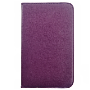 BuySKU73923 360-degree Rotating Stand Litchi Texture PU Protective Flip Case for Samsung Galaxy Tab 3 8.0 T310 /T311 /T315 (Purple)