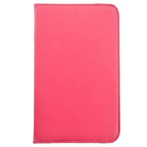 BuySKU73925 360-degree Rotating Stand Litchi Texture PU Protective Flip Case for Samsung Galaxy Tab 3 8.0 T310 /T311 /T315 (Rosy)