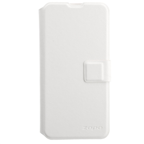 BuySKU73646 Durable PU Protective Magnetic Flip Case Cover with Card Holders for ZOPO C3 5.0-inch 3G Smartphone (White)