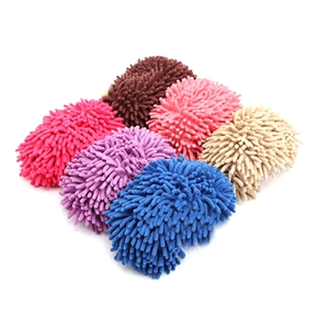 BuySKU74070 Multifunctional Soft Chenille Lazy Shoe Covers Washable Dust Mop Slippers Mop Caps - One Pair (Coffee)