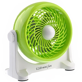 BuySKU73885 No.518 2-Mode 180-degree Rotary Plastic USB Powered Mini Desktop Fan for PC /Laptop /Notebook (Green)