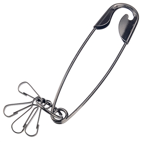 BuySKU73892 Retro Large Safety Pin Shaped Metal Keychain Key Holder Key Ring (Grey)