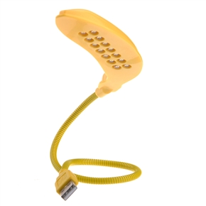 BuySKU74260 Novelty Banana Shaped Flexible Neck Style USB 14-LED Energy-saving Light Lamp for PC /Laptop /Notebook (Yellow)