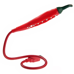 BuySKU74264 Novelty Chili Shaped Flexible Neck Style USB 7-LED Energy-saving Light Lamp for PC /Laptop /Notebook (Red)