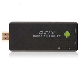 BuySKU74568 QC802 Android 4.2 RK3188 Quad-core 2GB/8GB Mini PC Android TV Box with WiFi /HDMI /Bluetooth /USB /TF Slot (Black)