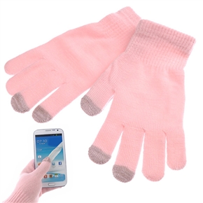 BuySKU74203 Universal 3-finger Capacitive Screen Touching Gloves Elastic Winter Warm Gloves (Pink)