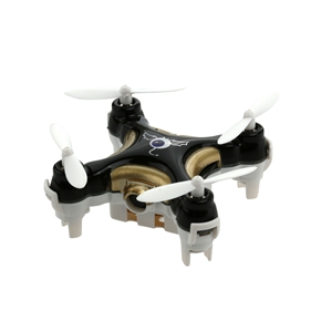Cheerson CX-10C 2.4GHz 4CH 6-Axis Gyro Super Mini RC Quadcopter UFO with 0.3MP Camera / LED Lights (Black+Golden)