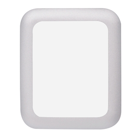 Premium Tempered Glass Film with Full Cover Metal Edge Screen Protector for Apple Watch 38mm (Silver)