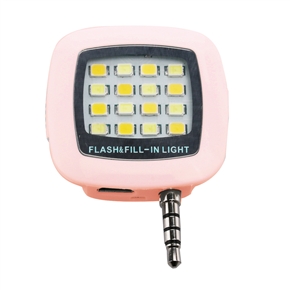 Professional 16-LED Rechargeable 3-Mode Mobile Phone Fill Light LED Light (Pink)