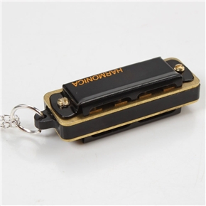 Swan 4 Hole 8 Tone Mini Harmonica with Necklace for Kids Gift (Black)